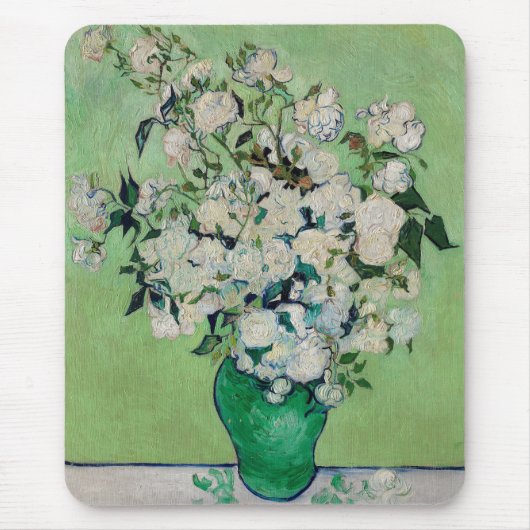 Stillleben Rose in einer Vase von Vincent van Gogh Mousepad (Vorne)