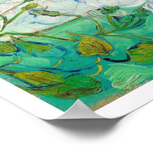 Stillleben Rose in einer Vase von Vincent van Gogh Poster (Ecke)