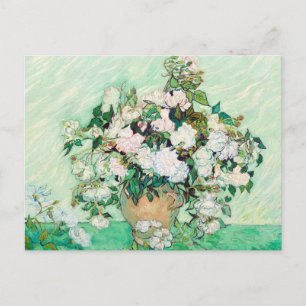 Stillleben Rose in einer Vase von Vincent van Gogh Postkarte