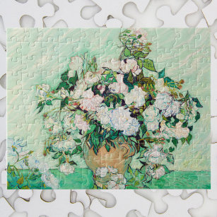 Stillleben Rose in einer Vase von Vincent van Gogh Puzzle