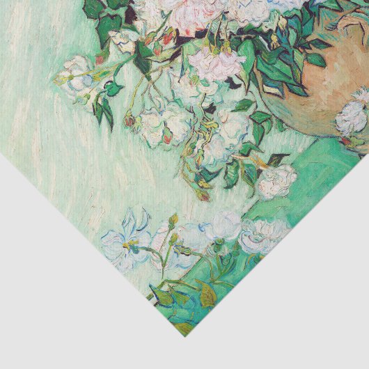 Stillleben Rose in einer Vase von Vincent van Gogh Seidenpapier (Ausschnitt)