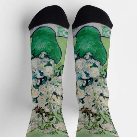 Stillleben Rose in einer Vase von Vincent van Gogh Socken (Oben)