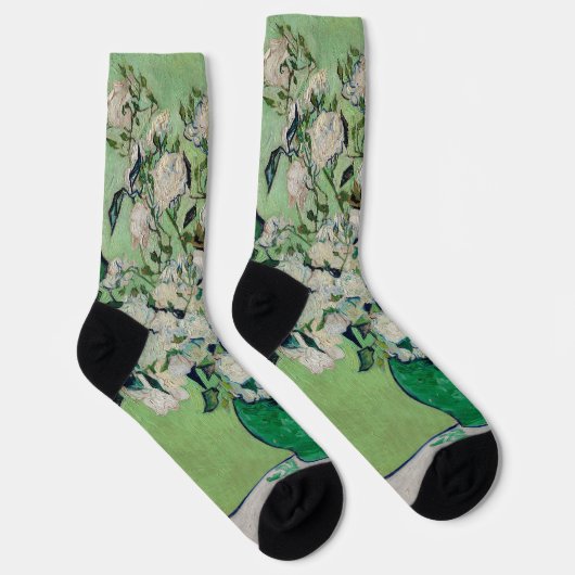 Stillleben Rose in einer Vase von Vincent van Gogh Socken (Rechts)