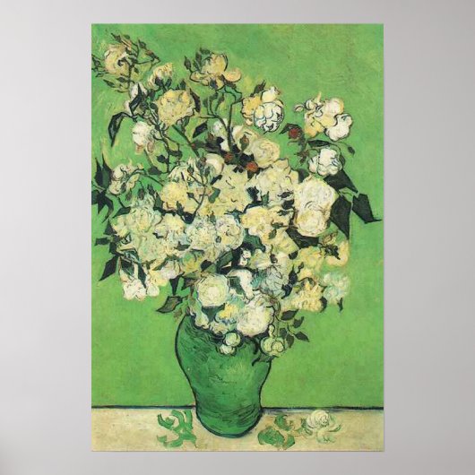 Stillleben - Rosen in einer Vase, van Gogh Poster (Vorne)