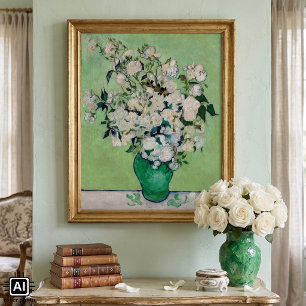 Stillleben Rosen in einer Vase von Vincent van Gog Poster