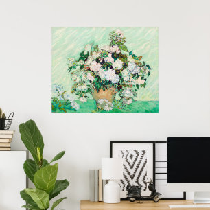 Stillleben Rosen in einer Vase von Vincent van Gog Poster