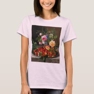 Stillleben Rosen und Erdbeeren von Otto Ottesen T-Shirt