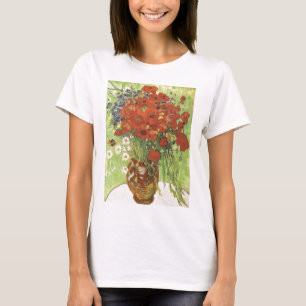 Stillleben - Rote Mohnblumen und Gänseblümchen T-Shirt