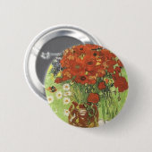 Stillleben - Rote Mohnblumen und Morden Button (Vorne & Hinten)