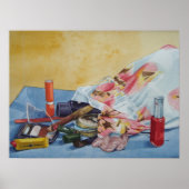 Stillleben Schminktasche Original Realistische Kun Poster (Vorne)