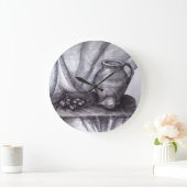 Stillleben Stift Zeichnend klassische Wall-Uhr Große Wanduhr (Zuhause)