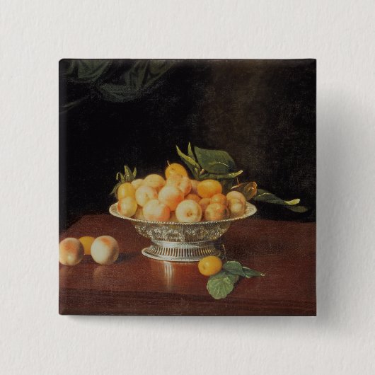Stillleben T32176 der Pfirsiche, c.1700 Button (Vorderseite)