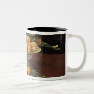 Stillleben T32176 der Pfirsiche, c.1700 Zweifarbige Tasse