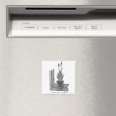 Stillleben Topf Pflanze Realistischer Sketch-Magne Magnet (In Situ (Geschirrspüler))