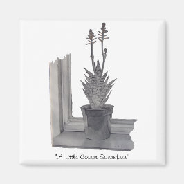 Stillleben Topf Pflanze Realistischer Sketch-Magne Magnet