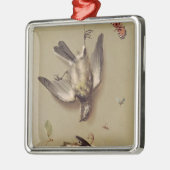 Stillleben toten Vögel und der Kirschen, 1712 Silbernes Ornament (Links)