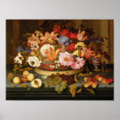 Stillleben und ein Körbchen von Blume Poster (Vorne)