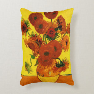 Stillleben-Vase mit 15 Sonnenblumen Vincent van Go Dekokissen