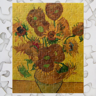 Stillleben-Vase mit 15 Sonnenblumen Vincent van Go Puzzle