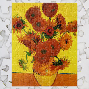 Stillleben-Vase mit 15 Sonnenblumen Vincent van Go Puzzle
