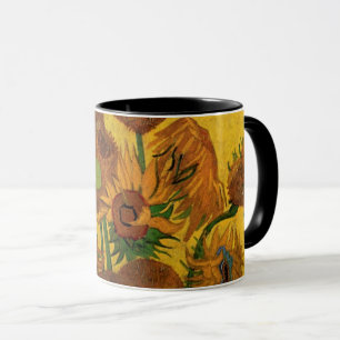 Stillleben-Vase mit 15 Sonnenblumen Vincent van Go Tasse