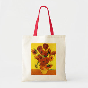 Stillleben-Vase mit 15 Sonnenblumen Vincent van Go Tragetasche
