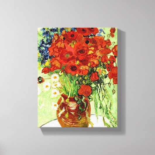 Stillleben, Vase mit Daisies und Poppies (1890) Leinwanddruck (Vorderseite)