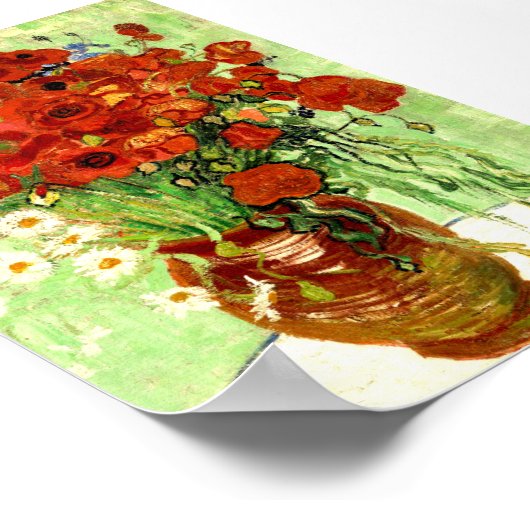 Stillleben, Vase mit Daisies und Poppies (1890) Poster (Ecke)