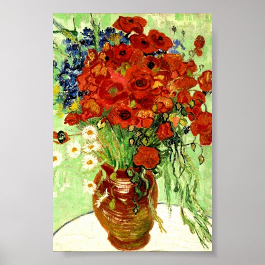 Stillleben, Vase mit Daisies und Poppies (1890) Poster (Vorne)