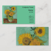 Stillleben - Vase mit drei Sonnenblumen, van Gogh Visitenkarte (Vorne/Hinten)