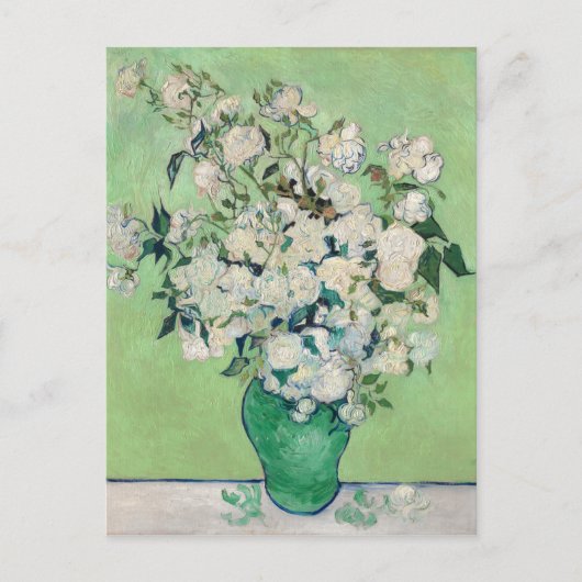 Stillleben: Vase mit Rose - Vincent Van Gogh Postkarte (Vorderseite)