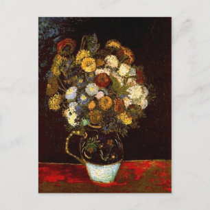 Stillleben-Vase mit Zinnias Van Gogh Fine Art Postkarte