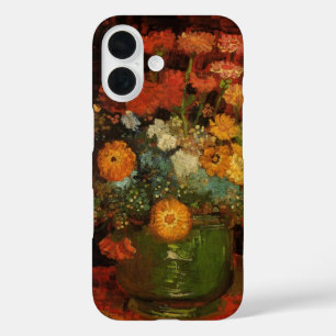 Stillleben-Vase mit Zinnien von Vincent van Gogh iPhone 16 Hülle