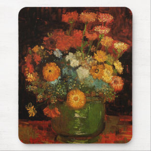 Stillleben-Vase mit Zinnien von Vincent van Gogh Mousepad