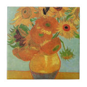 Stillleben - Vase mit zwölf Sonnenblumen, van Gogh Fliese (Vorderseite)