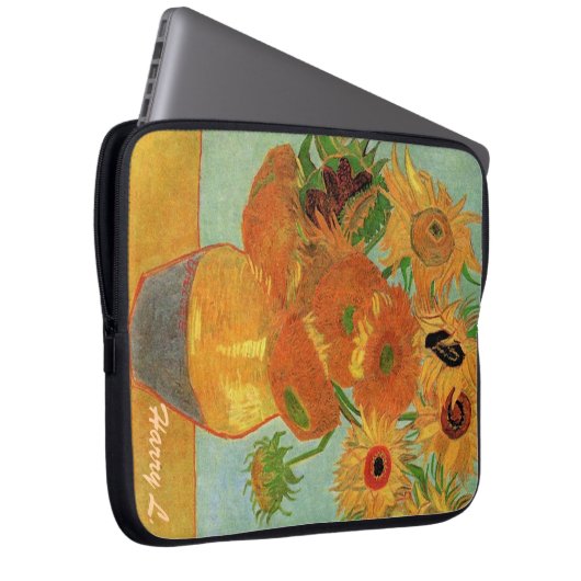 Stillleben Vase mit zwölf Sonnenblumen, van Gogh Laptopschutzhülle (Vorne Rechts)