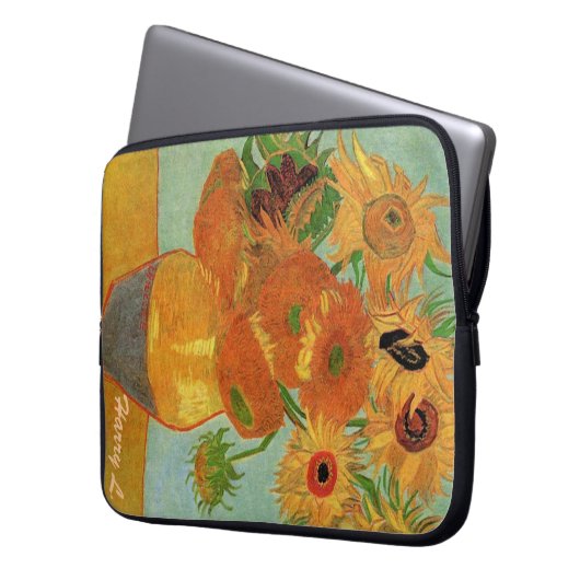 Stillleben Vase mit zwölf Sonnenblumen, van Gogh Laptopschutzhülle (Vorderseite Links)