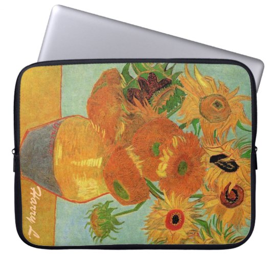 Stillleben Vase mit zwölf Sonnenblumen, van Gogh Laptopschutzhülle (Vorderseite)