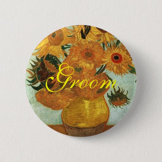 Stillleben - Vase mit zwölf Sonnenblumen, Vincent Button (Vorderseite)