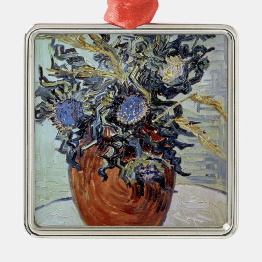 Stillleben Vincent van Goghs | mit Disteln, 1890 Silbernes Ornament (Vorne)