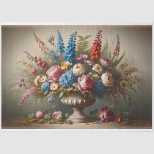 Stillleben Vintag florale Urnensäge Seidenpapier (Vorderseite)