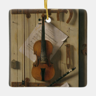 Stillleben, Violine und Musik Keramikornament