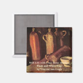 Stillleben von 4 Steinflaschen von Vincent van Gog Magnet (Vorderseite/Rückseite)
