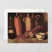 Stillleben von 4 Steinflaschen von Vincent van Gog Postkarte (Vorne/Hinten)