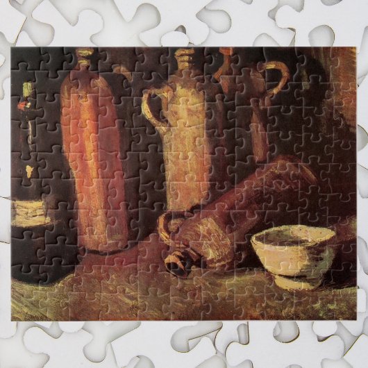 Stillleben von 4 Steinflaschen von Vincent van Gog Puzzle
