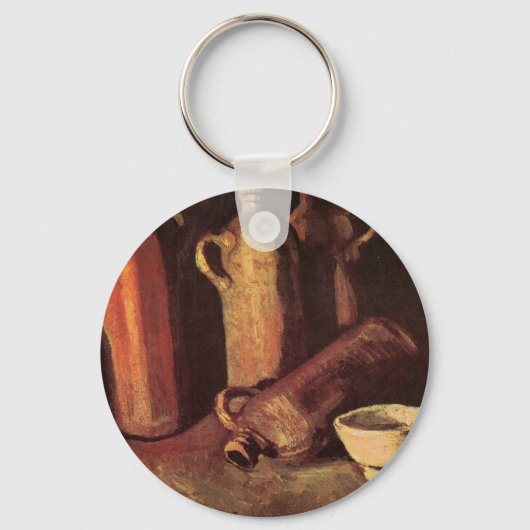 Stillleben von 4 Steinflaschen von Vincent van Gog Schlüsselanhänger (Vorderseite)