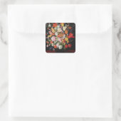 Stillleben von Blume, 1610er Quadratischer Aufkleber (Tasche)