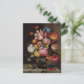 Stillleben von Blume in einer Ovoidvase Postkarte (Stehend Vorderseite)