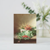 Stillleben von Erdbeeren, Karotten und Kohl Postkarte (Stehend Vorderseite)