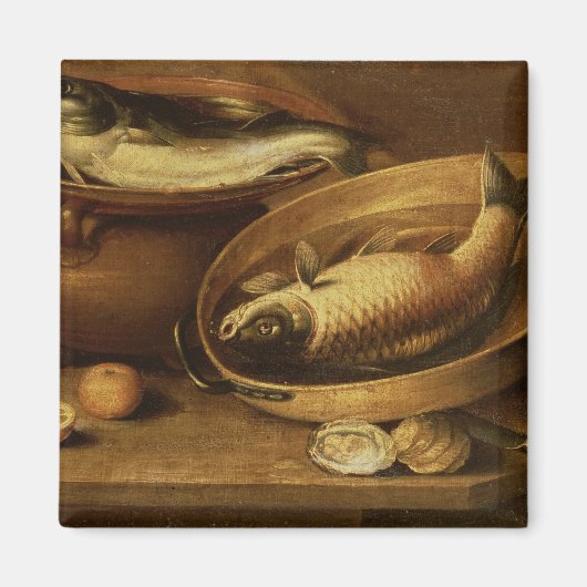 Stillleben von Fischen und Zitronen Magnet (Vorne)